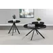 Briggs Black Marble Printed Glass Top Round End Table