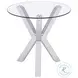 Kenzie Chrome Tempered Glass Top Round End Table