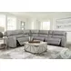 70815M Gray Leather 133" Power Reclining Sectional