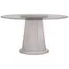 Korey White Wash Mindi 48" Round Glass Top Dining Table