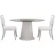 Korey White Wash Mindi 48" Round Glass Top Dining Table