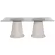 Korey White Wash Mindi 78" Rectangular Glass Top Dining Table