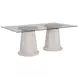 Korey White Wash Mindi 78" Rectangular Glass Top Dining Table
