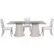 Korey White Wash Mindi 78" Rectangular Glass Top Dining Table