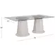 Korey White Wash Mindi 78" Rectangular Glass Top Dining Table
