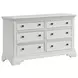 Olivia Brushed White 6 Drawer Dresser