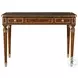 Tales from France Black And Blind Gold Tooling Ramsey Mahogany 43" Drawer Writing Table
