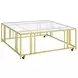 Adri Matte Brass And Glass Top Square Coffee Table