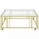 Adri Matte Brass And Glass Top Square Coffee Table