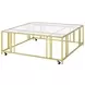 Adri Matte Brass And Glass Top Square Coffee Table