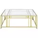Adri Matte Brass And Glass Top Square Coffee Table