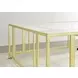 Adri Matte Brass And Glass Top Square Coffee Table