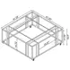 Adri Matte Brass And Glass Top Square Coffee Table