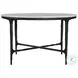 Hermas Black Marble Top Round Occasional Table Set