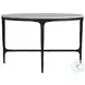 Hermas Black Marble Top Round Occasional Table Set