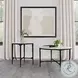 Hermas Black Marble Top Round Occasional Table Set