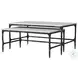Ebby Antique Black 2 Piece Marble Top Nesting Occasional Table Set