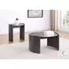 Gladstone Distressed Gray Faux Marble Round End Table