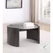 Gladstone Distressed Gray Faux Marble Round Coffee Table
