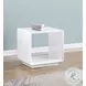 Paseo White High Gloss Square End Table