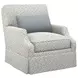 Courtney White Upholstered Swivel Chair with Pillow