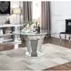 Noralie Silver and Gray 52" Round Glass Top Dining Table