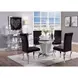 Noralie Silver and Gray 52" Round Glass Top Dining Table