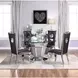 Noralie Silver and Gray 52" Round Glass Top Dining Table