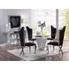 Noralie Silver and Gray 52" Round Glass Top Dining Table