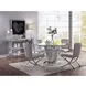 Noralie Silver and Gray 52" Round Glass Top Dining Table