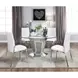 Noralie Silver and Gray 52" Round Glass Top Dining Table
