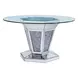 Noralie Silver and Gray 52" Round Glass Top Dining Table