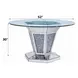 Noralie Silver and Gray 52" Round Glass Top Dining Table