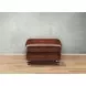 Kingswell Brown Leather Upholstered Rectangular Ottoman with Nailhead Trim