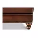 Kingswell Brown Leather Upholstered Rectangular Ottoman with Nailhead Trim