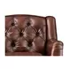 Kingswell Brown Leather Upholstered Accent Chair with Nailhead Trim