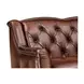 Kingswell Brown Leather Upholstered Accent Chair with Nailhead Trim