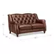 Kingswell Brown Leather 65" Loveseat with Nailhead Trim