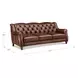 Kingswell Brown Leather 91" Sofa with Nailhead Trim