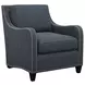 Koko Blue Upholstered Accent Chair with Nailhead Trim
