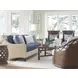 Twin Palms Blue and Gray Koko 85" Sofa with Nailhead Trim