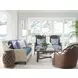Twin Palms Blue and Gray Koko 85" Sofa with Nailhead Trim