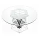 Noralie Clear 52" Round Glass Top Dining Table