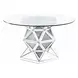 Noralie Clear 52" Round Glass Top Dining Table
