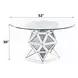Noralie Clear 52" Round Glass Top Dining Table