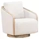 Nora Nathan Ginger and Light Brown Upholstered Swivel Accent Chair