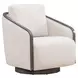 Nora Nathan Ginger and Dark Brown Upholstered Swivel Accent Chair