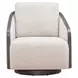 Nora Nathan Ginger and Dark Brown Upholstered Swivel Accent Chair