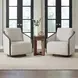 Nora Nathan Ginger and Dark Brown Upholstered Swivel Accent Chair