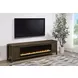 Carey Dark Pine 79" TV Stand with 2 Doors and Fireplace